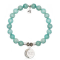 Peruvian Amazonite Gemstone Bracelet with 11:11 Sterling Silver Charm