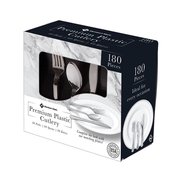 Premium Silver-Look Cutlery Combo (180 ct.)