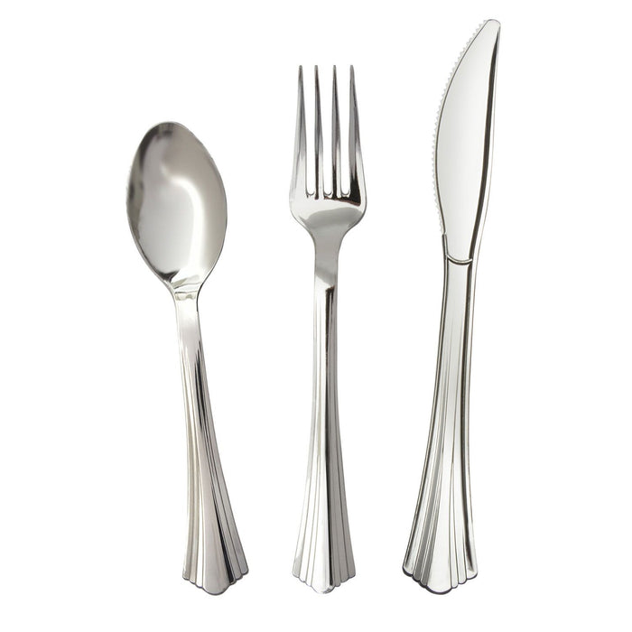 Premium Silver-Look Cutlery Combo (180 ct.)