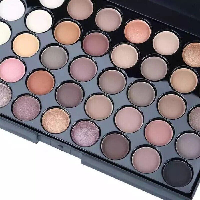 Makeup palette with various shades of eyeshadows