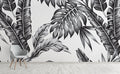 Retro Palms Black Wall Mural by Walls Need Love•_¨