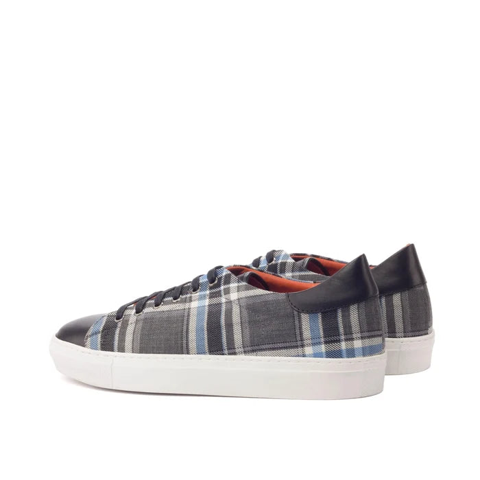 Plaid retro trainer sneakers II low-top back view
