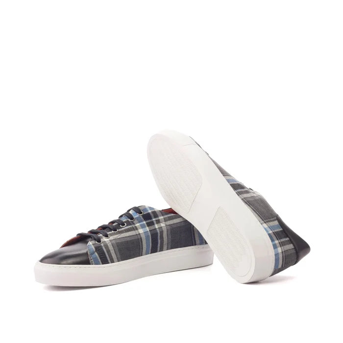 Plaid patterned leather retro trainer sneakers, Retro Trainer Sneakers II