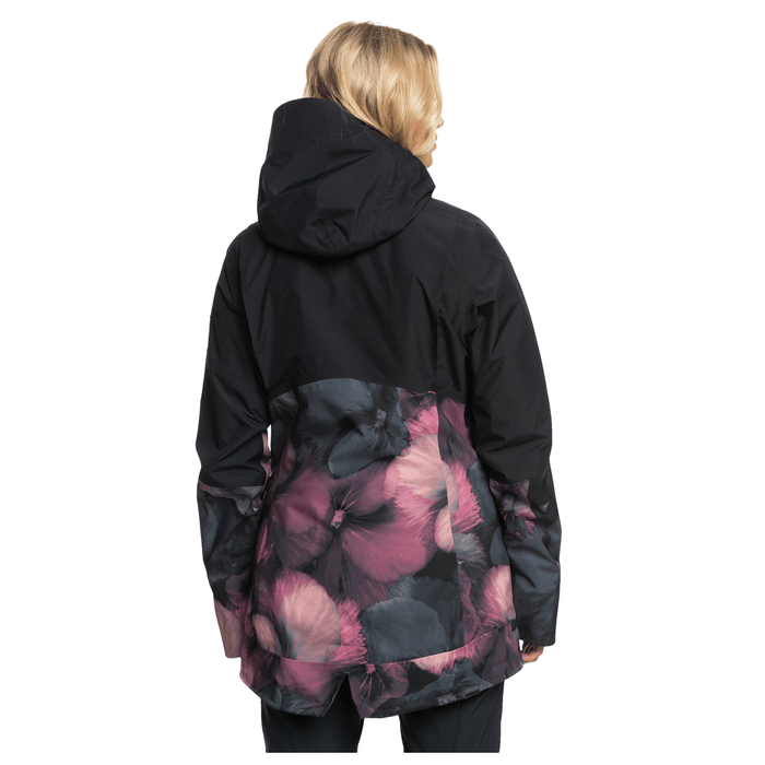Roxy Women's Glade Printed Gore-tex Jacket 2024 True Black Pansy Pansy