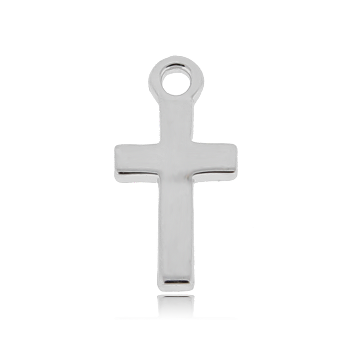 Rutilated Quartz Gemstone Bracelet with Cross Sterling Silver Charm