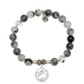 Rutilated Quartz Gemstone Bracelet with Mermaid Sterling Silver Charm