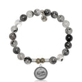 Rutilated Quartz Gemstone Bracelet with Teacher Sterling Silver Charm