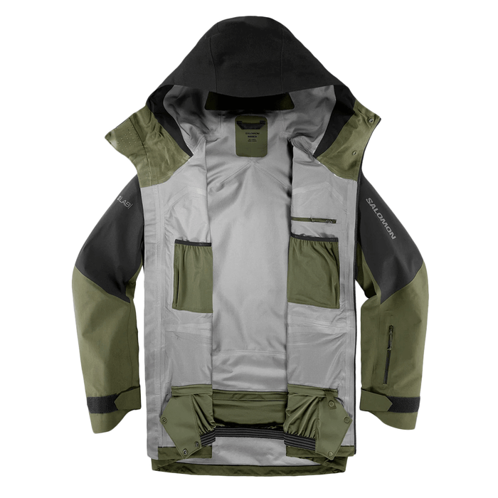 Salomon Men's QST Gore-Tex Pro Jacket 2024 Olive Night/Deep Black - Comor - Go Play Outside