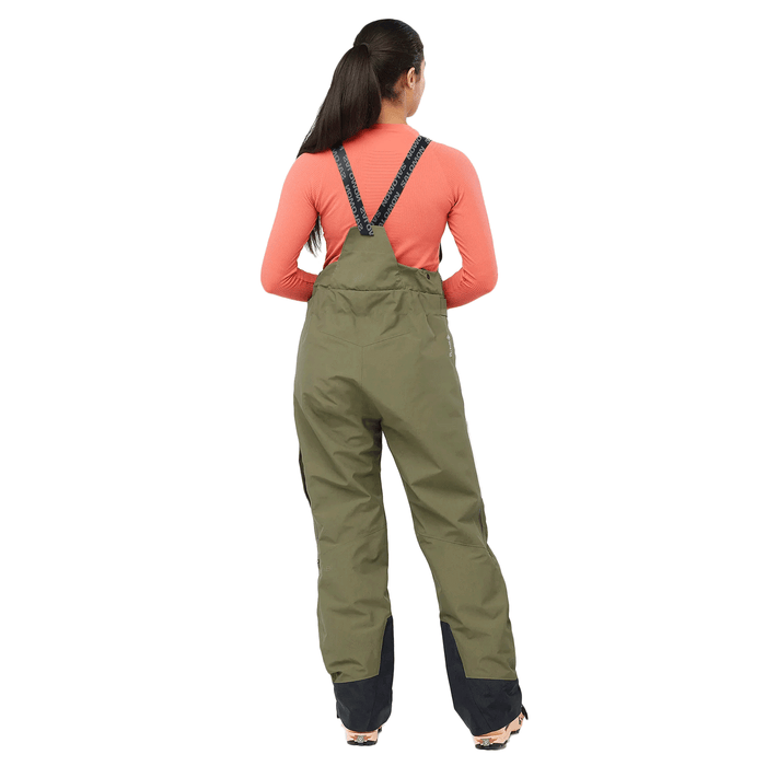 Salomon Women's QST Gore-Tex Pro Bib Pant 2024 Olive Night/Almond Milk - Comor - Go Play Outside