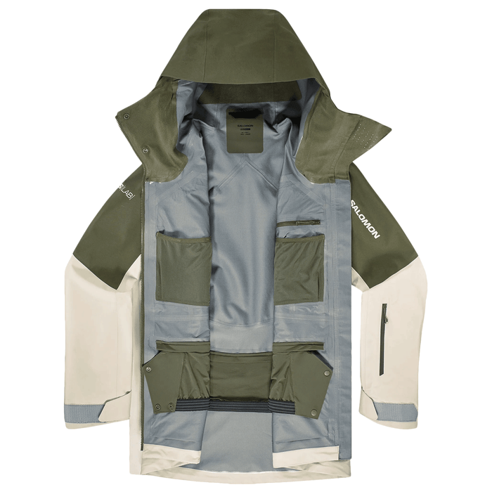 Salomon Women's QST Gore-Tex Pro Jacket 2024 Almond Milk/Olive Night - Comor - Go Play Outside