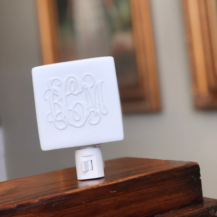 Sand Carved Monogram Night Light