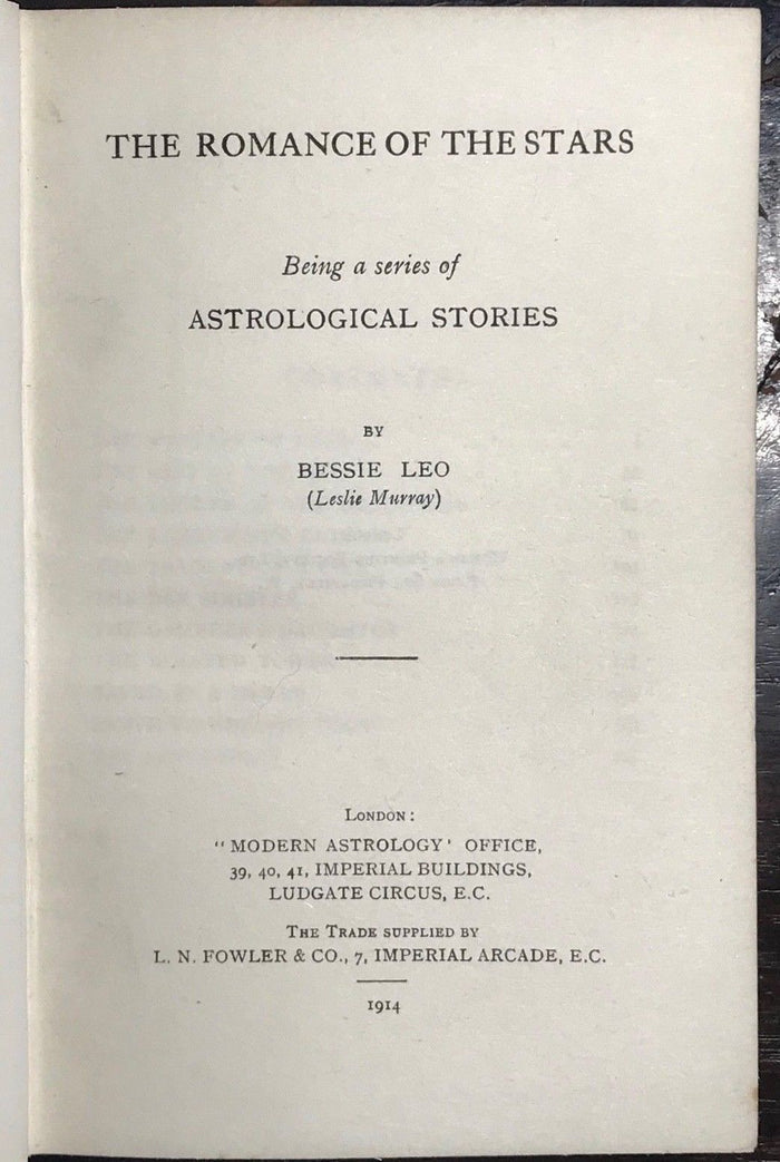 Scarce 1914 - BESSIE LEO - THE ROMANCE OF THE STARS, 1st/1st - ASTROLOGY ZODIAC