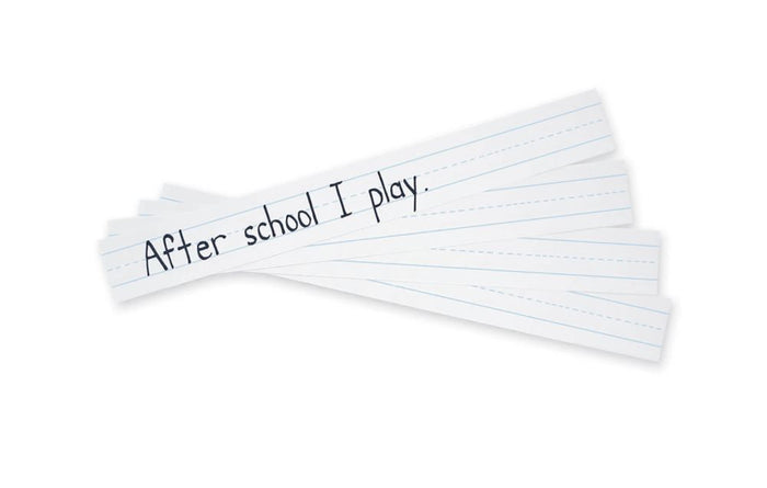 Sentence Strips, White, 1-1/2" Ruled, 3" x 24", 100 Strips