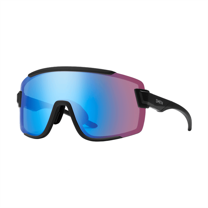 Smith Wildcat Sunglasses Matte Black/ChromaPop Low Light Rose Blue Mirror + Clear - Comor - Go Play Outside
