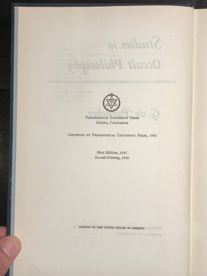 STUDIES IN OCCULT PHILOSOPHY, G. de Purucker, 1st / 2nd, 1949 OCCULT PSYCHIC