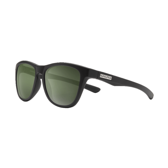 Suncloud Topsail Sunglasses Matte Black/Polar Gray Green - Comor - Go Play Outside