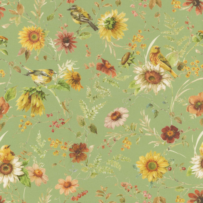 Sunflower Whispers CD16671-GREEN by Lisa Audit for Riley Blake Designs
