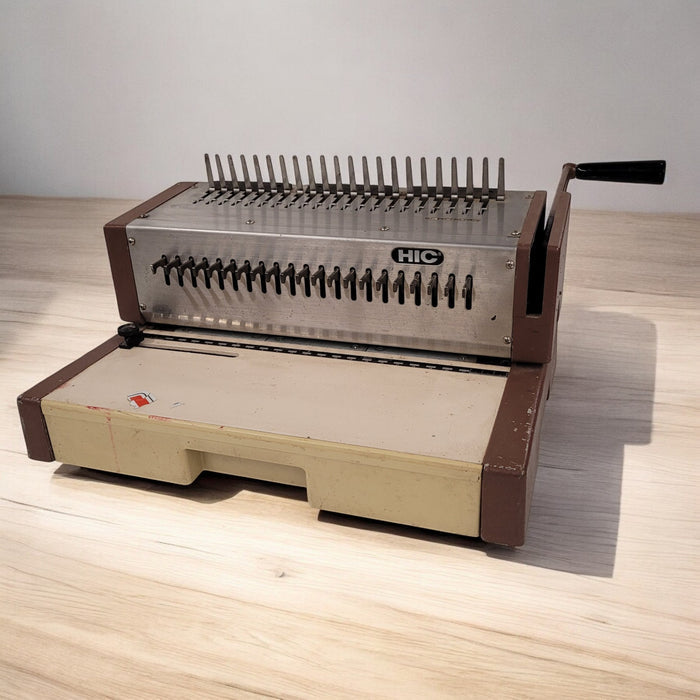 Vintage HIC HPB-210 Manual Comb Binding Machine 1987