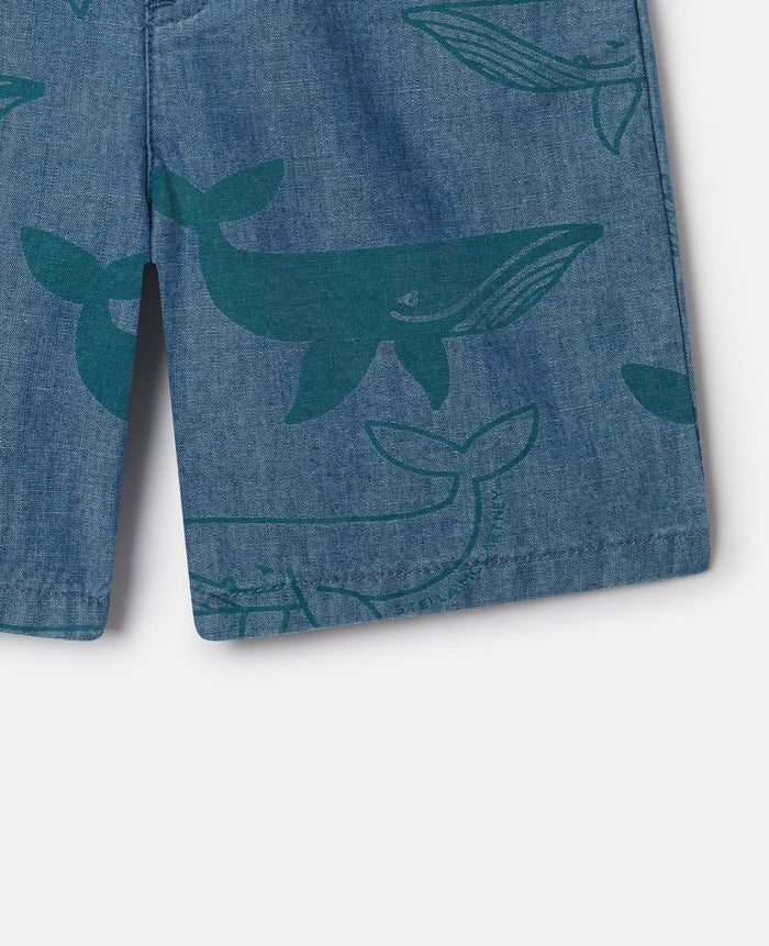 Stella McCartneyWhale Print Denim Shorts8059774251905SAVANNA