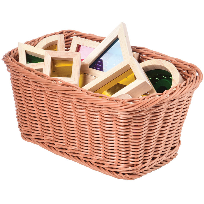 Woven Rectangle Storage basket with blocks stored inside