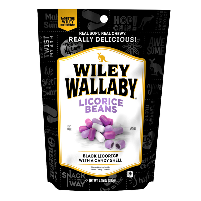 Wiley Wallaby® Soft & Chewy, Licorice Beans - 10 oz.