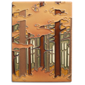 Woodland 6x6 in. ceramic art tile handmade by Motawi Tileworks in Ann Arbor, Michigan.