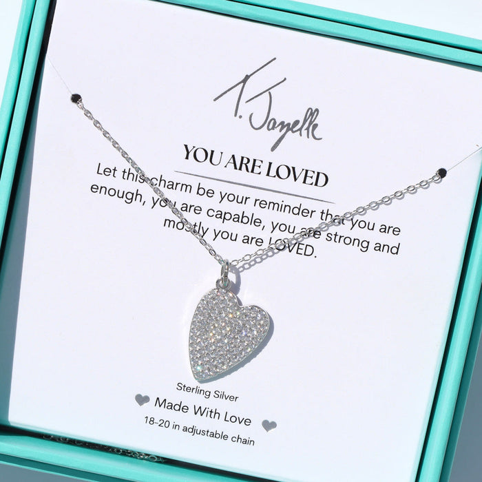 You Are Loved Sterling Silver Charm Necklace